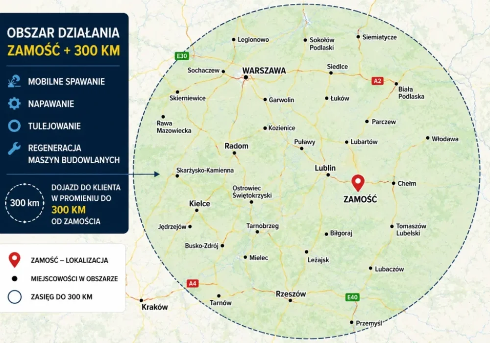 Spawanie, napawanie, tulejowanie, regenracja maszyn budowlanych, spawanie aluminium, spawanie stali Zamosć